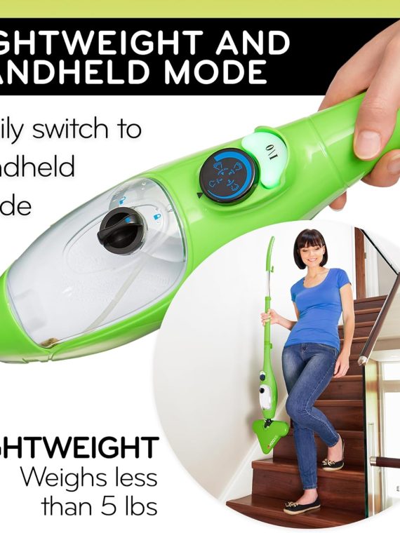 2025 H2O MOP® X5 Mopa a vapor y limpiador de mano a vapor para suelos de madera y azulejos de cocina, limpieza de juntas, tapicerías y alfombras