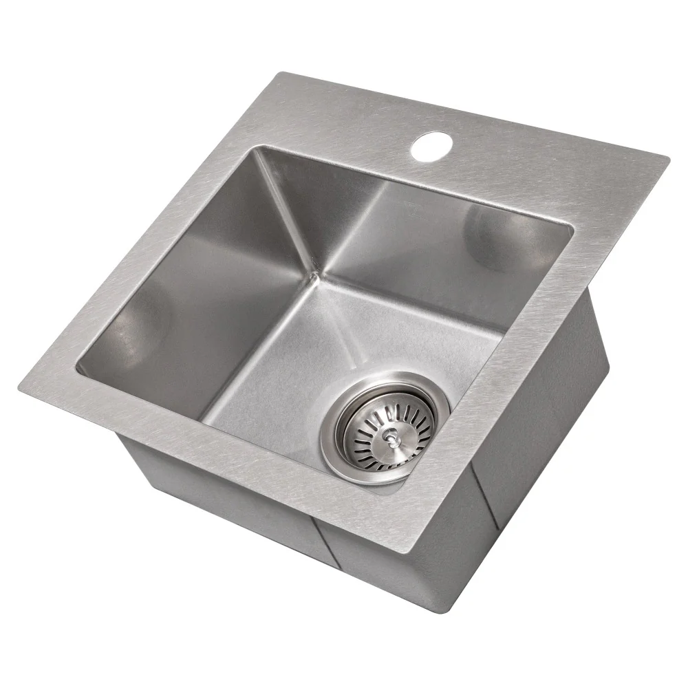 Fregadero de Bar de Cubeta Única de 15 Pulgadas con Montaje en Superficie en Acero Inoxidable Satinado ZLINE Donner (STS-15S)