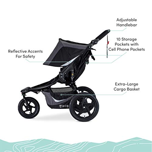 2025 Coche Doble para Correr BOB Gear Revolution Flex 3.0 Duallie, Negro Grafito