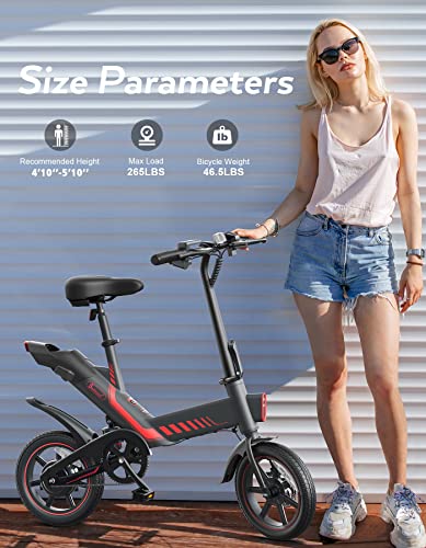 2025 Sailnovo Bicicleta Eléctrica Plegable 14'' para Adultos y Adolescentes, Batería de Litio Integrada