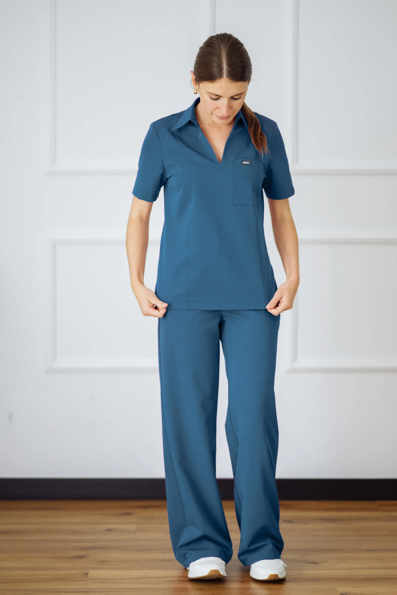 Spodnie medyczne damskie szerokie NICEA