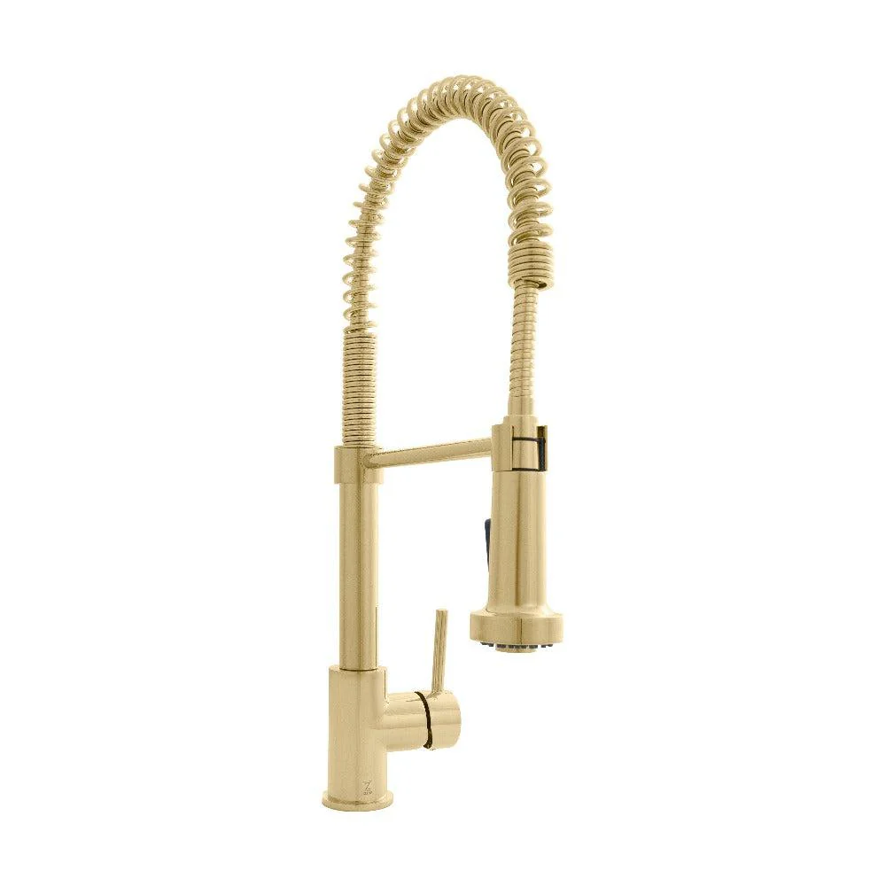2025 ZLINE Apollo – Grifo de Cocina con Ducha de Resorte, Oro Pulido (APL-KF-PG)