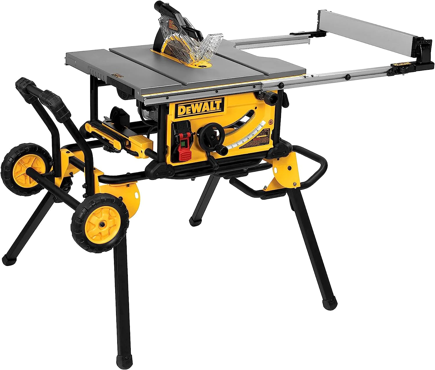 2025 Sierra de Mesa DEWALT de 10 Pulgadas, Capacidad de Corte Longitudinal de 32.5 Pulgadas, Motor de 15 Amperios, con Soporte Móvil