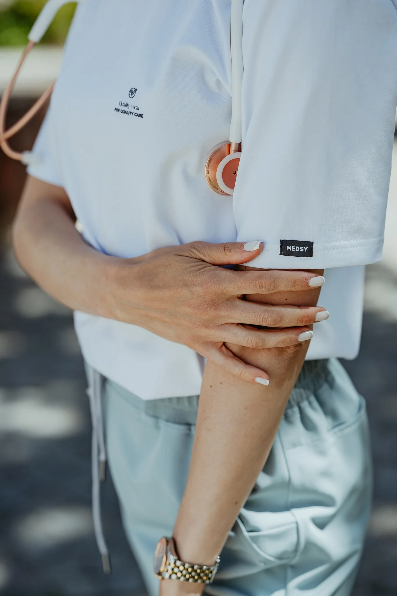 Biała koszulka damska SPLENDOR Premium Cotton