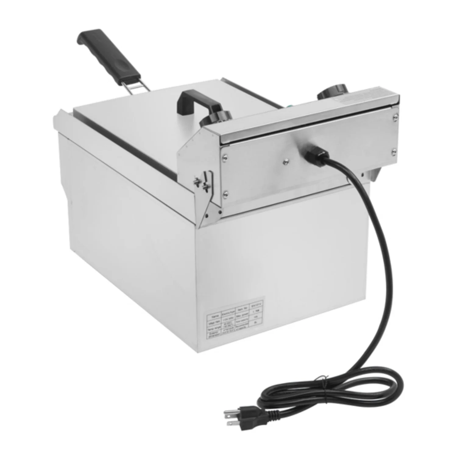 Freidora eléctrica de 8,5 L (capacidad total: 8,5 cuartos de galón/8 L) y 12,5 cuartos de galón/11,8 L (grifo de acero inoxidable) - 1700 W máx. (Freidora grande azul con mango ancho)