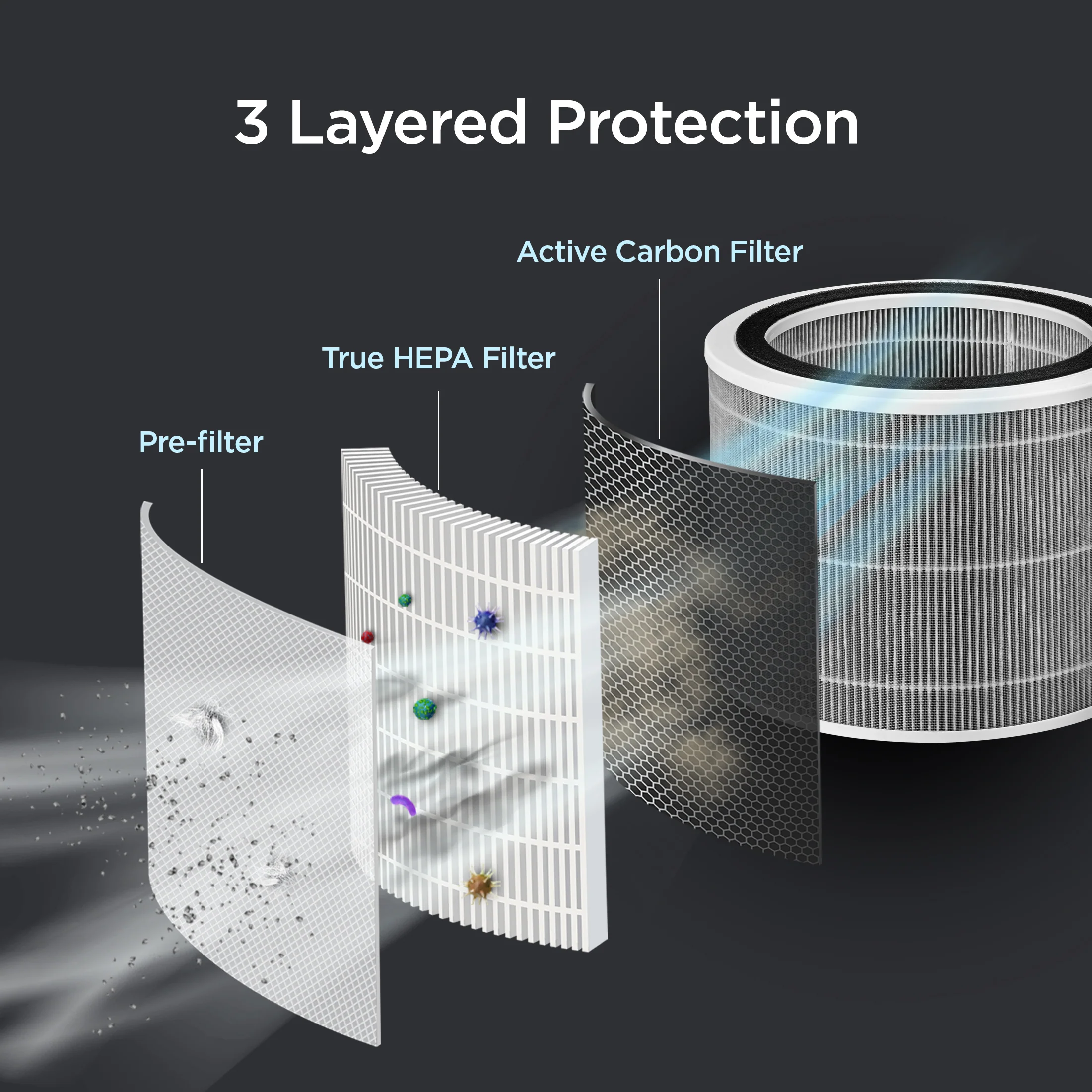 2025 Purificador de aire H13 True HEPA (CAC-AB0610FI)