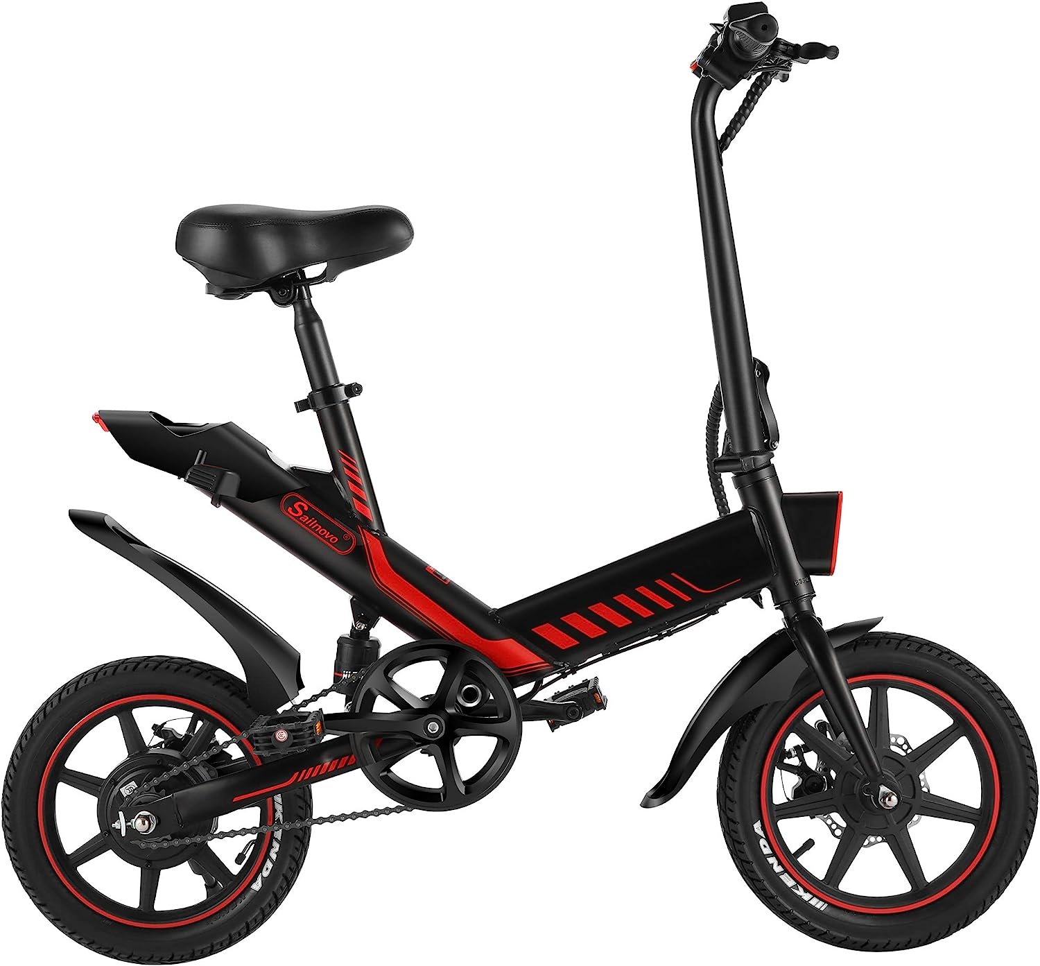 2025 Sailnovo Bicicleta Eléctrica Plegable 14'' para Adultos y Adolescentes, Batería de Litio Integrada