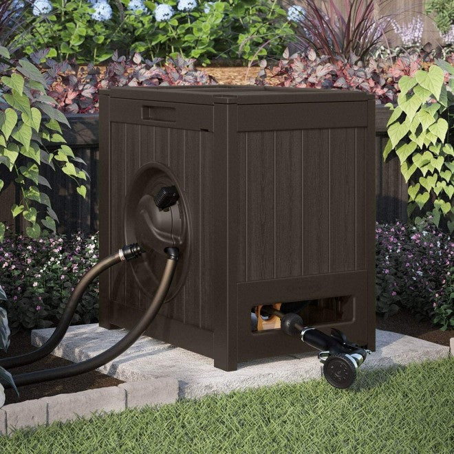 2025 Enrollador automático de manguera Suncast Aquawinder 125′ – Juego de 2, color Java