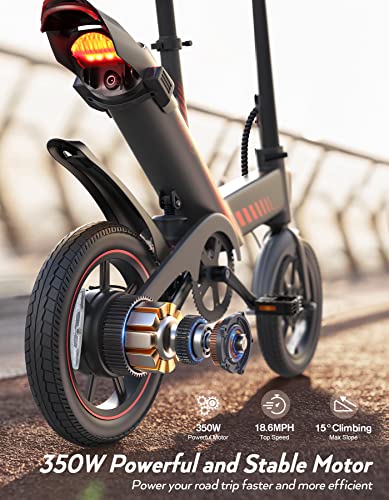 2025 Sailnovo Bicicleta Eléctrica Plegable 14'' para Adultos y Adolescentes, Batería de Litio Integrada