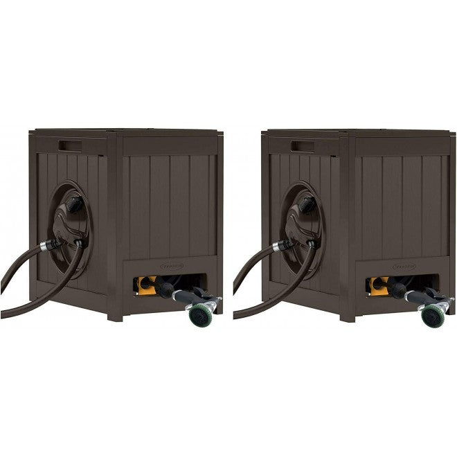 2025 Enrollador automático de manguera Suncast Aquawinder 125′ – Juego de 2, color Java