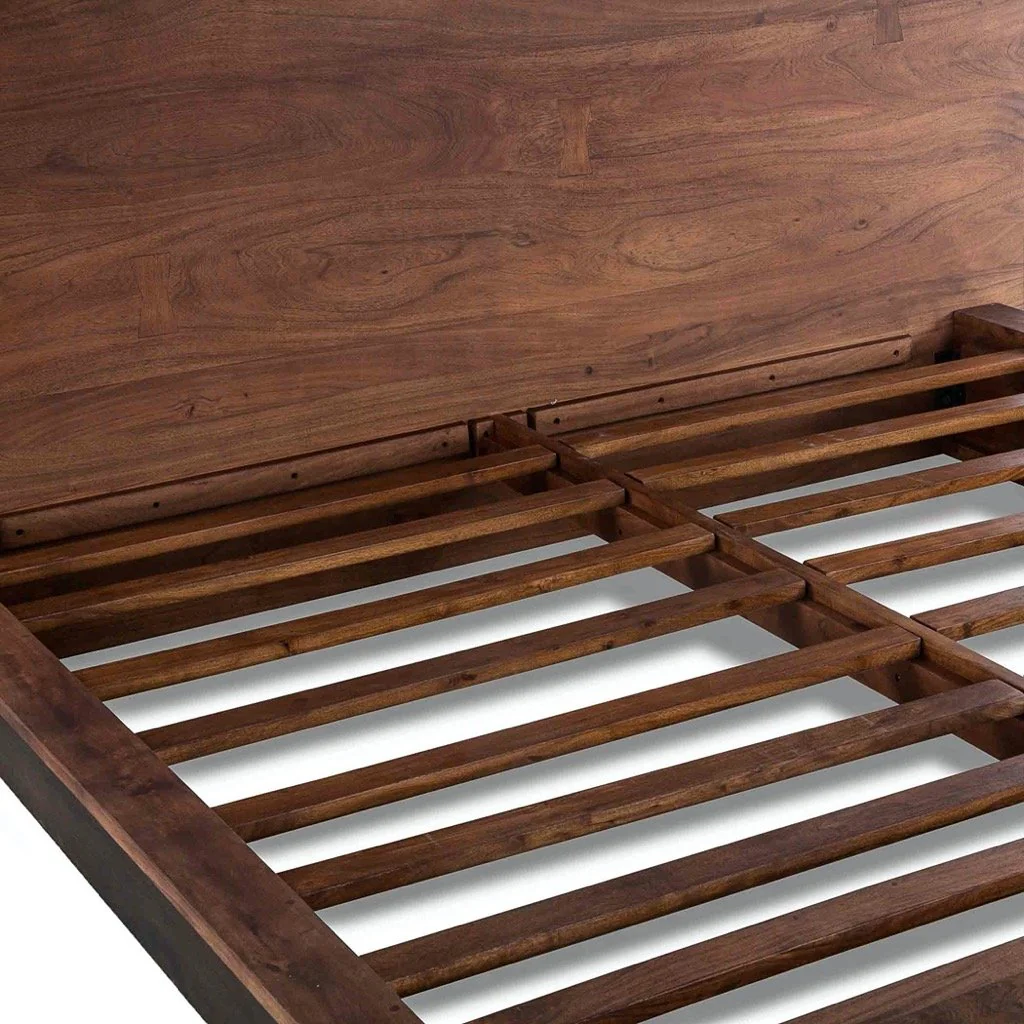 Cama San Marino de Madera Maciza de Acacia – Diseño Orgánico y Moderno