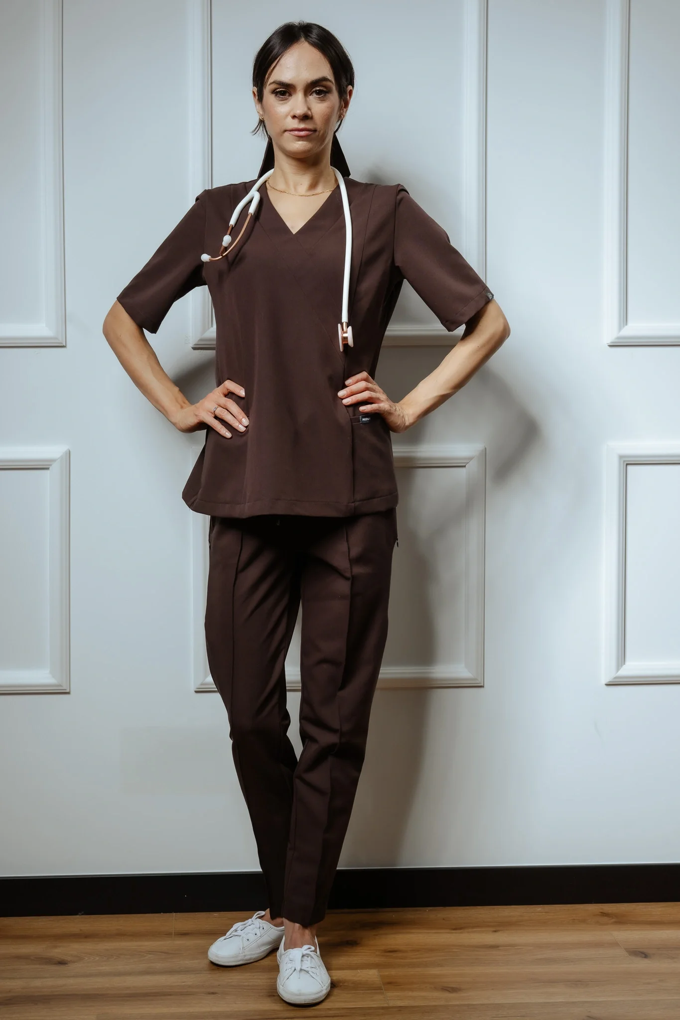 Spodnie medyczne damskie z kantem VERONA Profi.Me