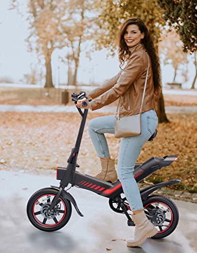 2025 Sailnovo Bicicleta Eléctrica Plegable 14'' para Adultos y Adolescentes, Batería de Litio Integrada