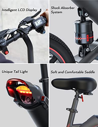 2025 Sailnovo Bicicleta Eléctrica Plegable 14'' para Adultos y Adolescentes, Batería de Litio Integrada