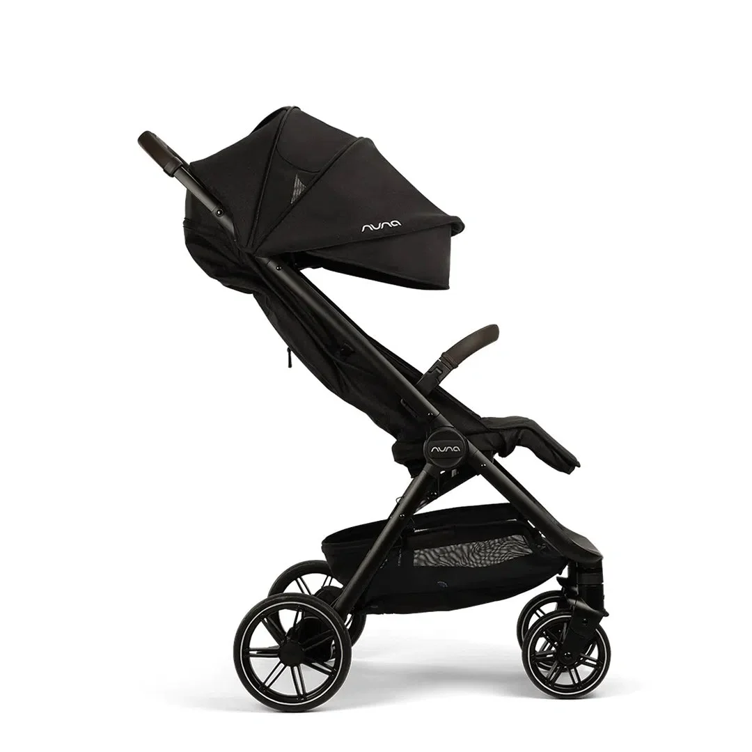2025 Nuna TRVL LX – Silla de paseo compacta premium en Caviar – Ligera con plegado de una mano y suspensión integral