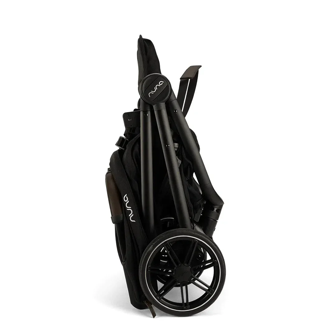 2025 Nuna TRVL LX – Silla de paseo compacta premium en Caviar – Ligera con plegado de una mano y suspensión integral
