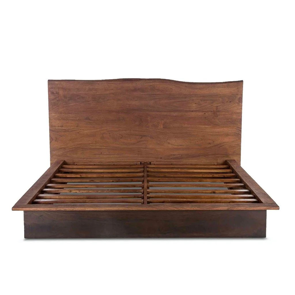 Cama San Marino de Madera Maciza de Acacia – Diseño Orgánico y Moderno