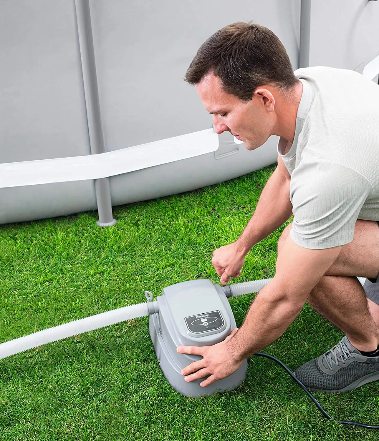 2025 Calentador de piscina Bestway 58259 – Calentador eficiente de agua para piscinas elevadas de hasta 4,57 m de diámetro