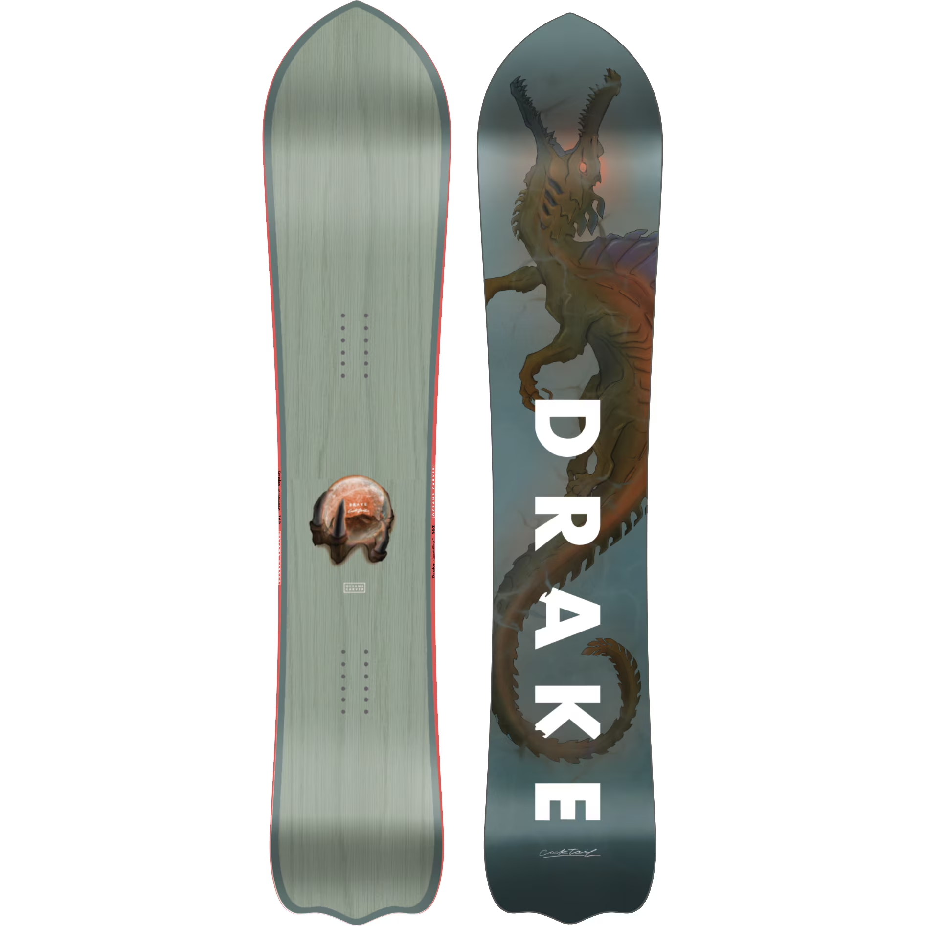 Placa snowboard Drake Cocktail 157cm, verde, barbati, flex mediu, profil directional