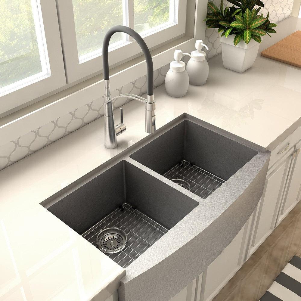 2025 ZLINE Da Vinci – Grifo de Cocina con Ducha, Acabado Níquel Cepillado (DAV-KF-BN)