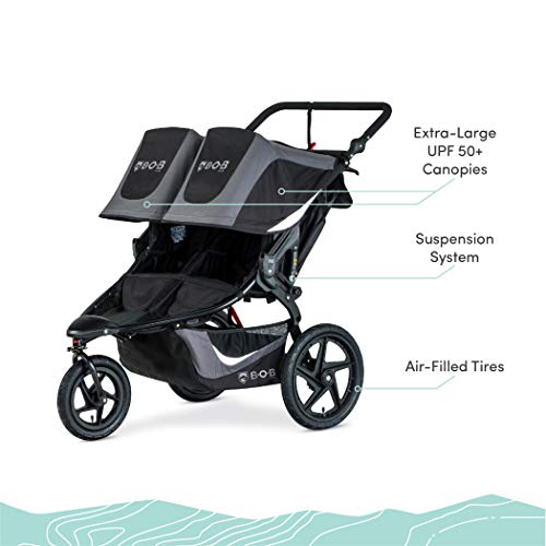 2025 Coche Doble para Correr BOB Gear Revolution Flex 3.0 Duallie, Negro Grafito