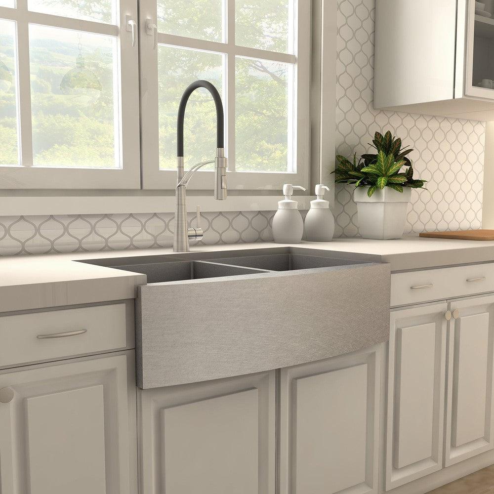 2025 ZLINE Da Vinci – Grifo de Cocina con Ducha, Acabado Níquel Cepillado (DAV-KF-BN)