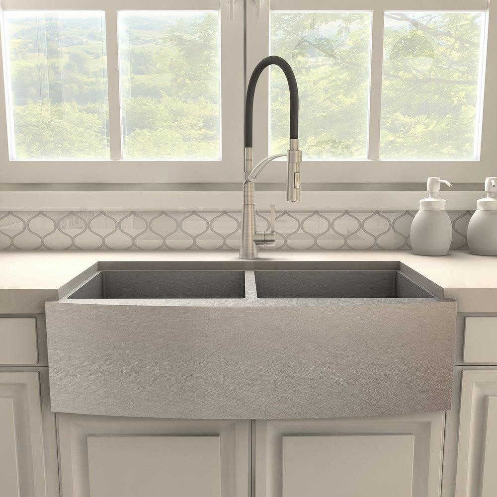 2025 ZLINE Da Vinci – Grifo de Cocina con Ducha, Acabado Níquel Cepillado (DAV-KF-BN)
