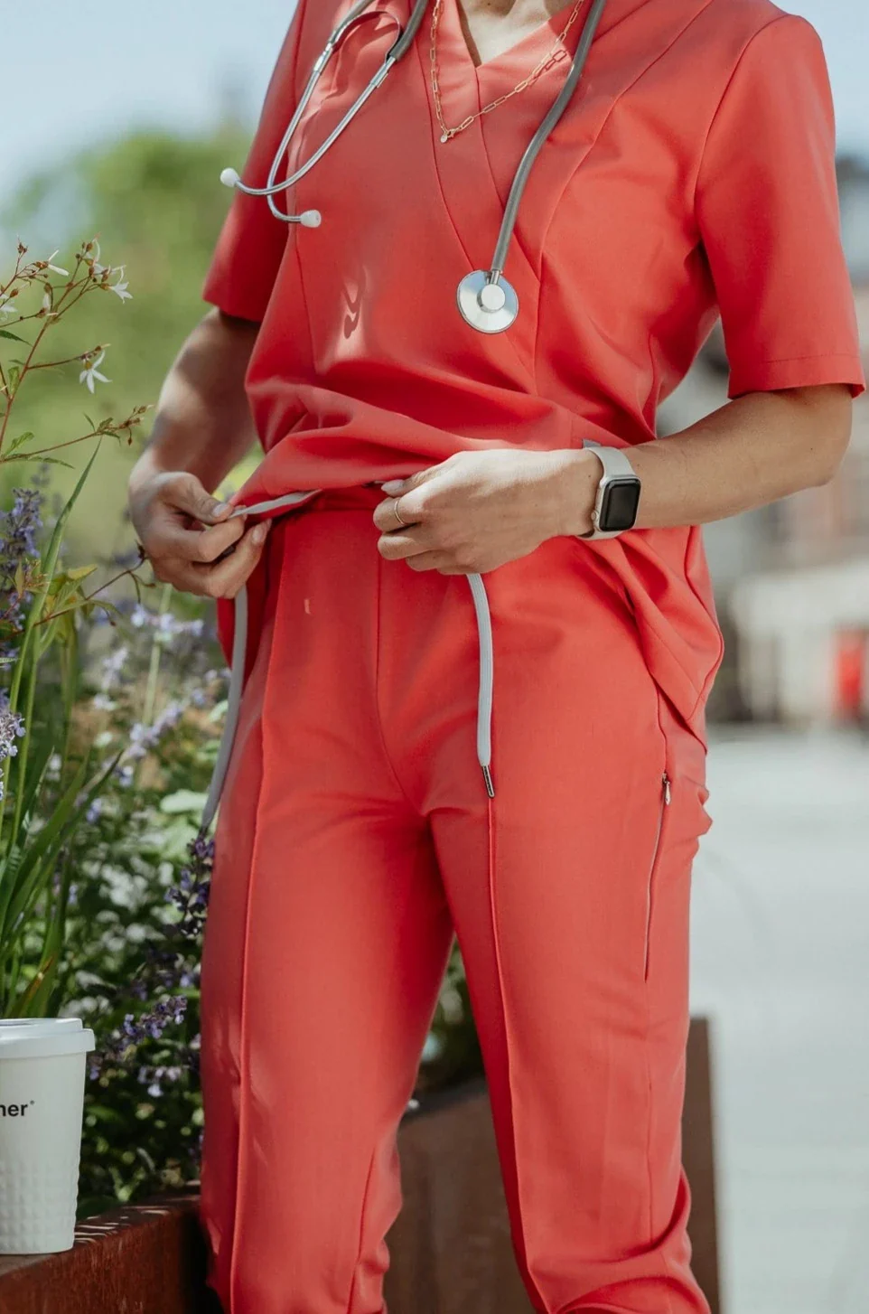 Spodnie medyczne damskie z kantem VERONA Profi.Me