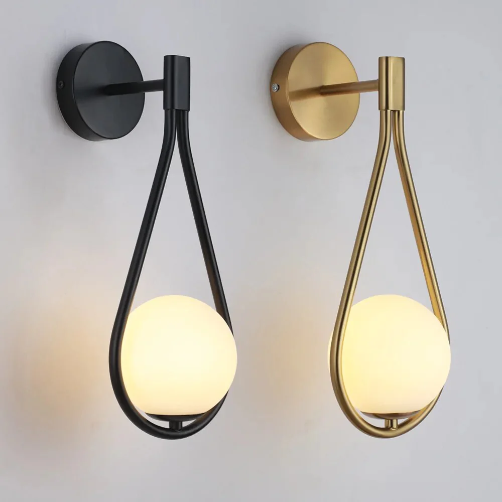 Modern Scandinavian Wall Sconce �C Minimalist Metal & Wood LED Light Fixture