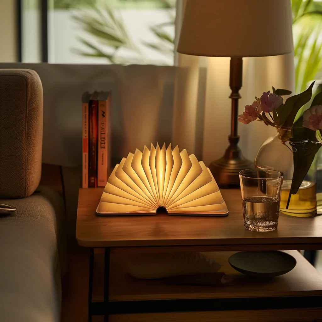 Whimsical Book-Shaped LED Table Lamp with Rechargeable Sensor Control