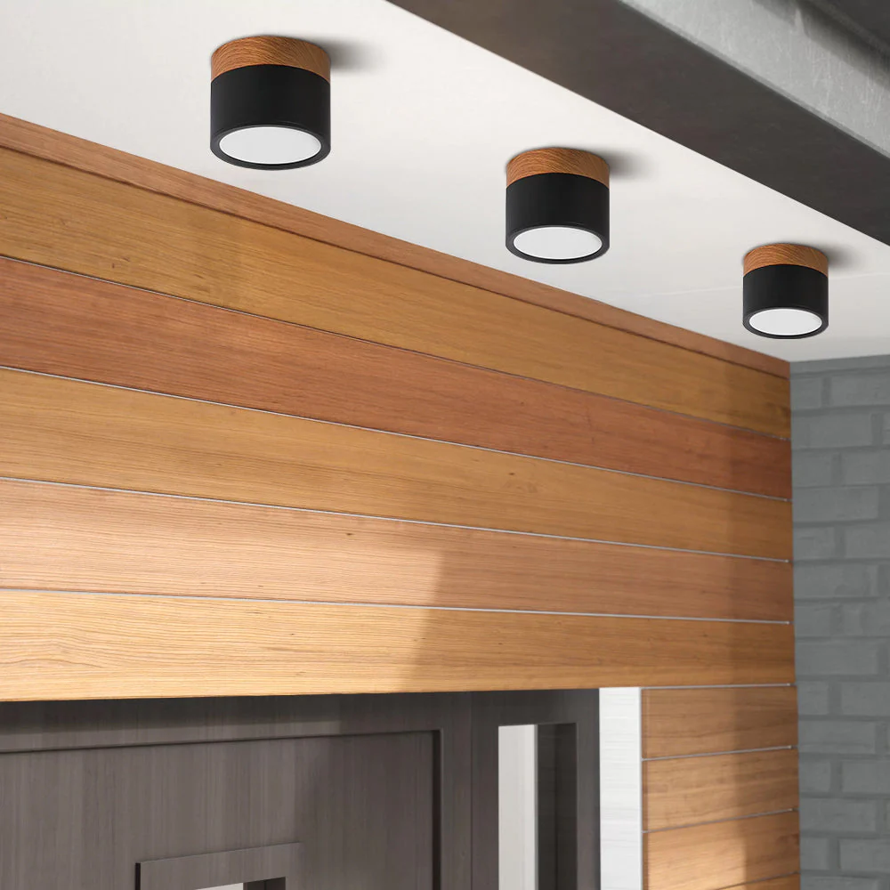 Modern Flush Mount LED Ceiling Light �?Compact Weatherproof Aluminium Fixture for Porch & Hallway
