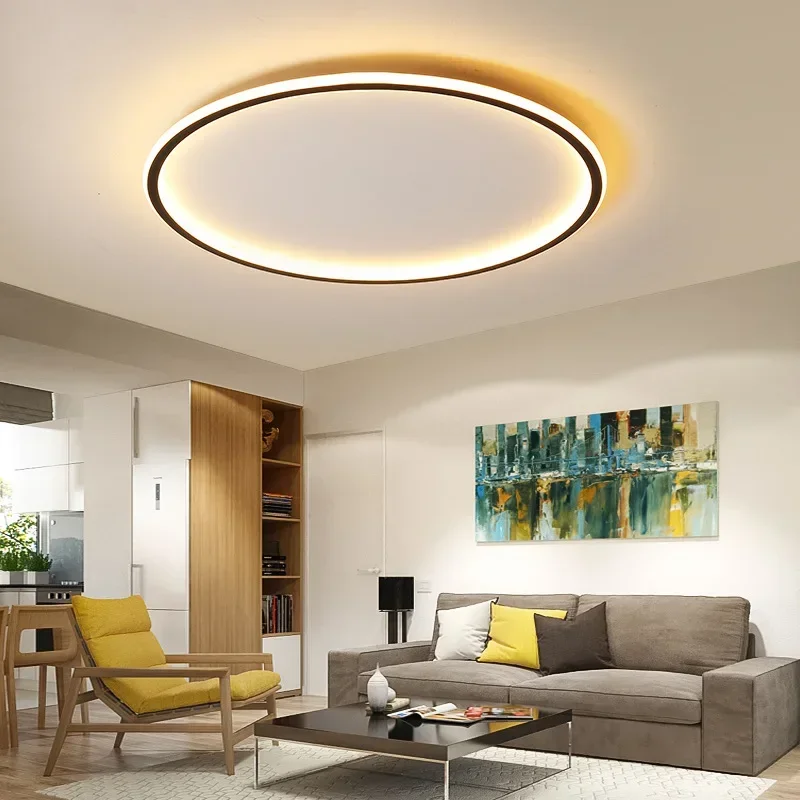 Modern Scandinavian LED Ceiling Light - Minimalist Round Flush Mount Fixture