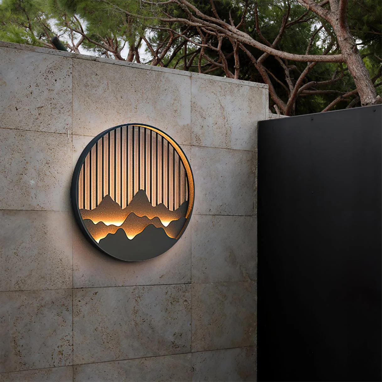 Modern Outdoor Wall Light �C Weatherproof LED Garden Lamp with 3D Mountain Design