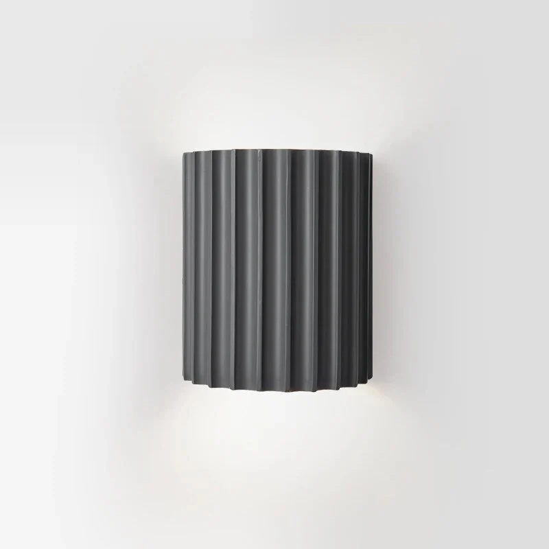 Modern Resin Wall Sconce �C Ribbed LED Light for Living Room & Hallway