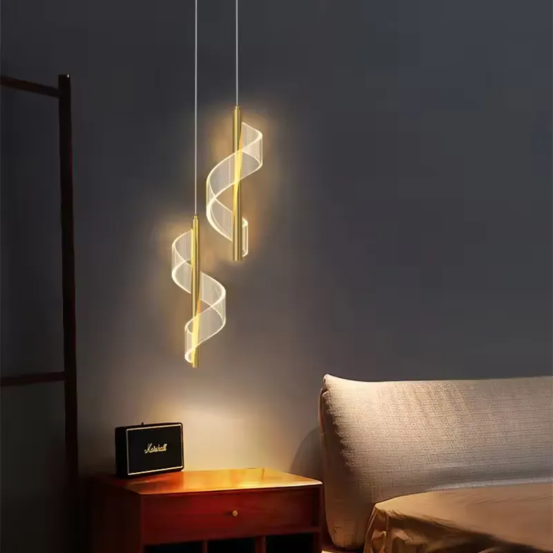 Modern LED Pendant Light �C Minimalist Spiral Design with Adjustable Hanging Height