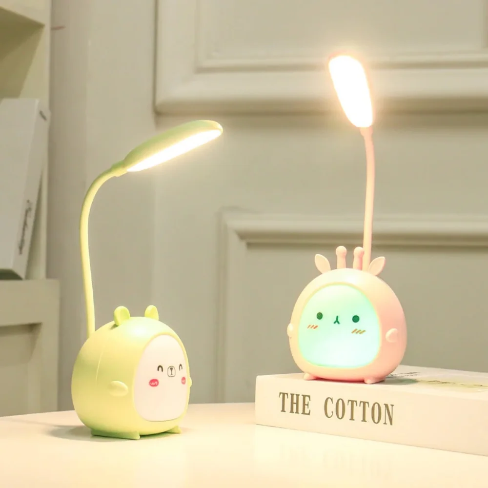 Animal-Shaped LED Table Lamp with USB Nightlight & Flexible Neck
