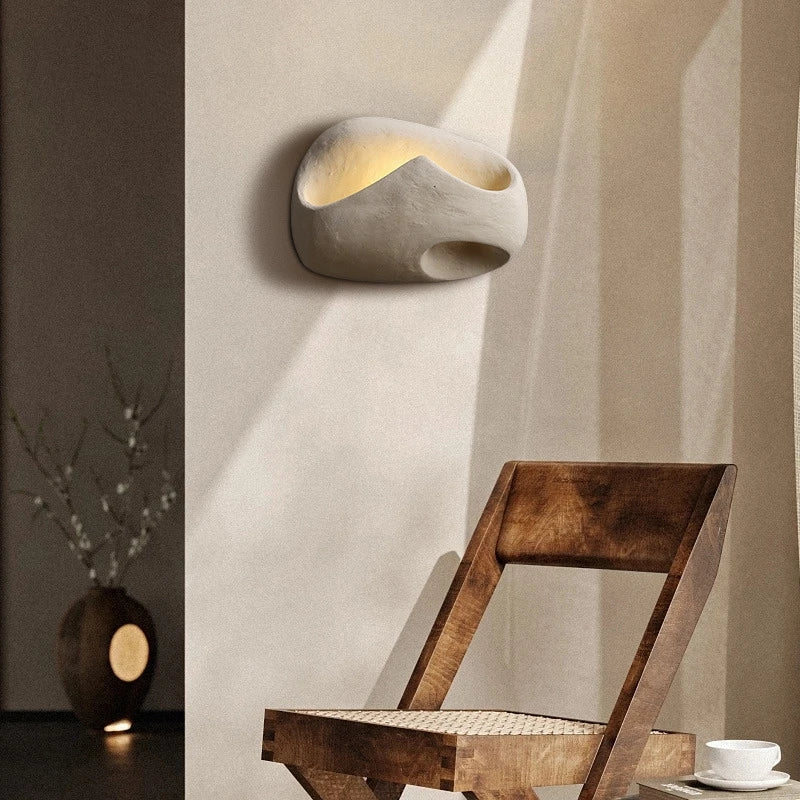 Wabi-Sabi Cement Wall Light �C Modern Sculptural LED Sconce with Organic Design