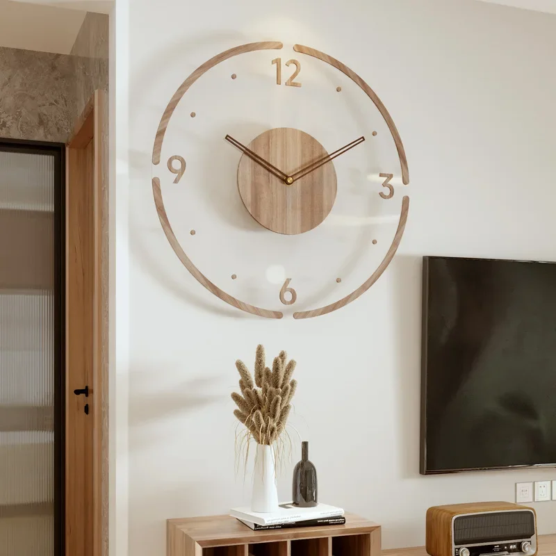 Modern Minimalist Wooden Wall Clock with Silent Quartz Movement
