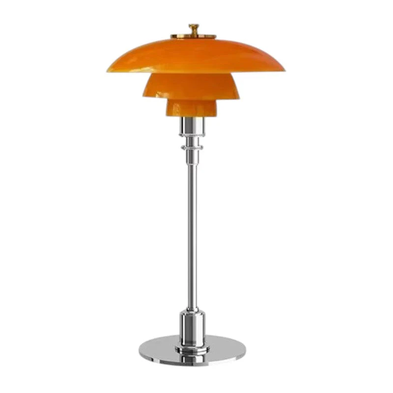 Scandinavian Art Deco Table Lamp with Glossy Dome Shade