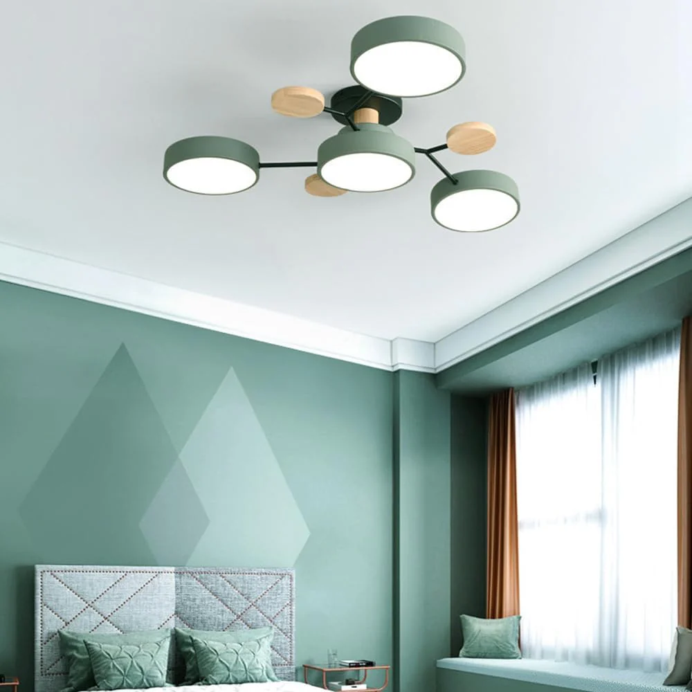 Modern Circular LED Ceiling Light �C Contemporary Flush Mount Chandelier in Iron & Acrylic