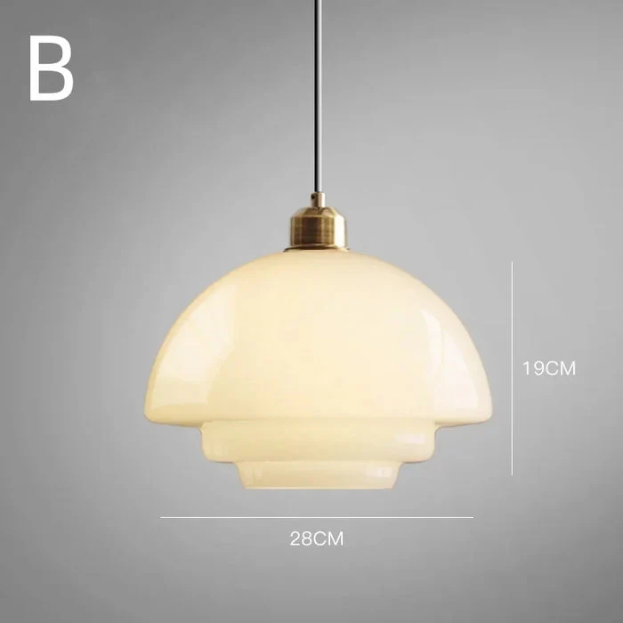 Modern Minimalist Glass Pendant Lamp with Brass Accents