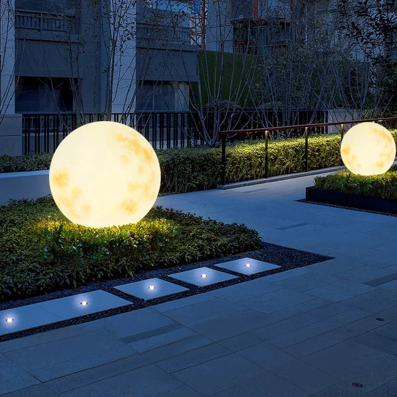 Outdoor Moon-Inspired LED Garden Globe Lamp - USB Rechargeable & Weatherproof