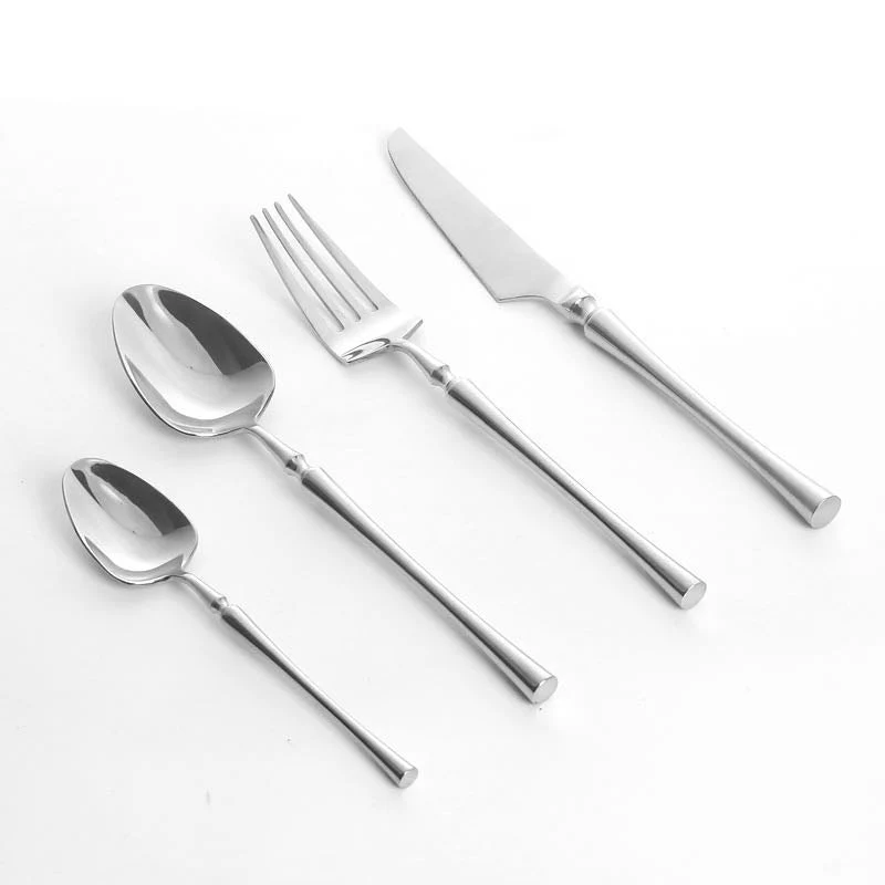 24-Piece Stainless Steel Flatware Set �C Elegant Tapered Design for Dining