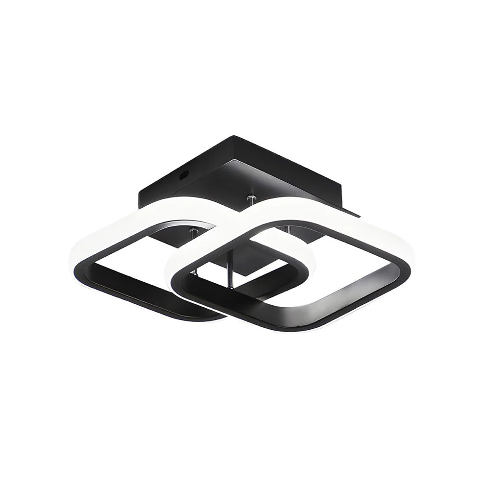 Modern LED Ceiling Light with Sculptural Loop Design �C Iron & Acrylic Flush Mount
