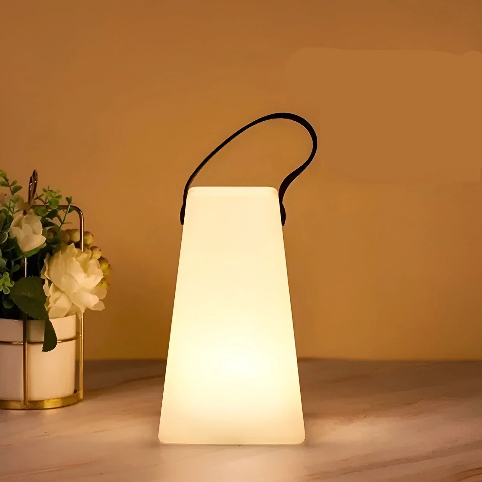 Modern Wireless LED Table Lamp with Dimmable Frosted Glass & Portable Handle