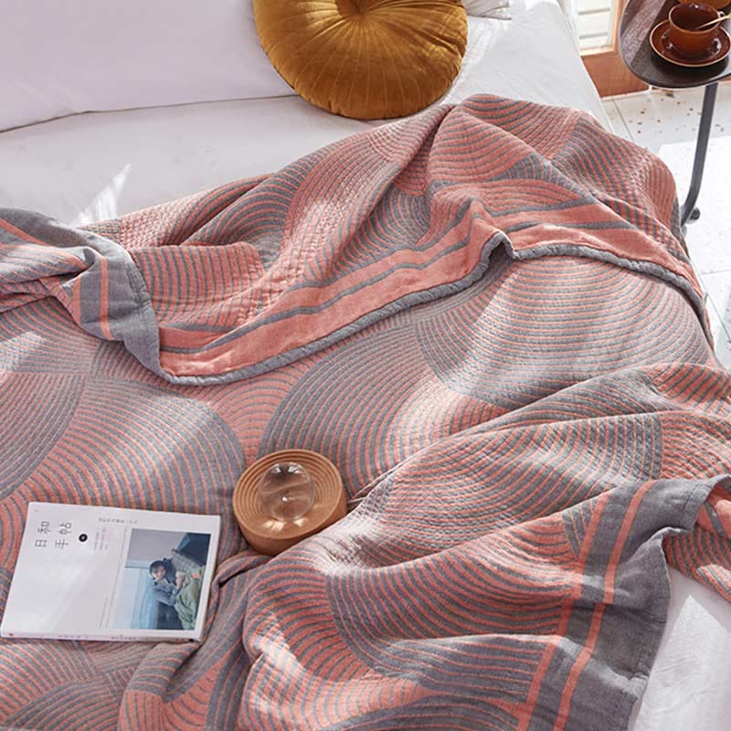 Summer Muslin Quilt �C Four-Layer Reversible Design �C 100% Cotton �C Lightweight & Breathable