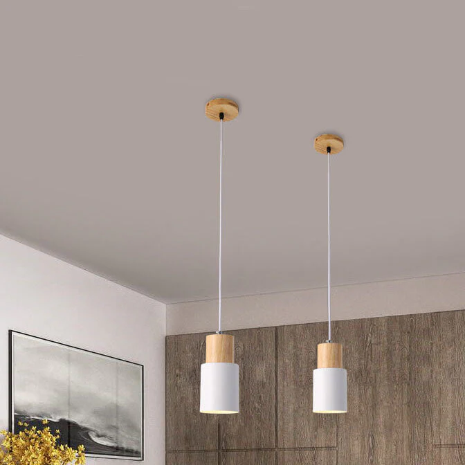 Minimalist LED Pendant Light - Nordic Style, Adjustable Aluminum Cylinder