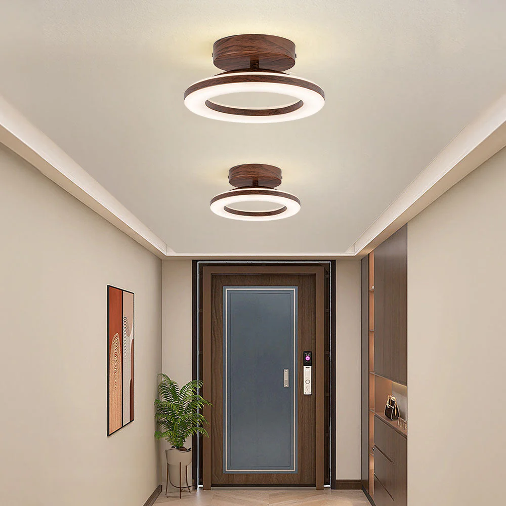 Modern Acrylic Flush Mount LED Ceiling Light �C Round Double Ring Hallway Fixture