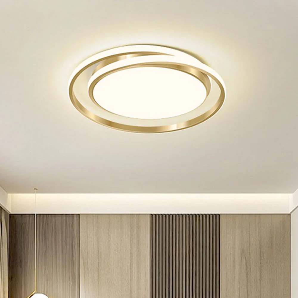 Modern Minimalist LED Flush Ceiling Light �C Circular Iron & Acrylic Fixture