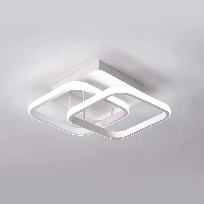 Modern LED Ceiling Light with Sculptural Loop Design �C Iron & Acrylic Flush Mount